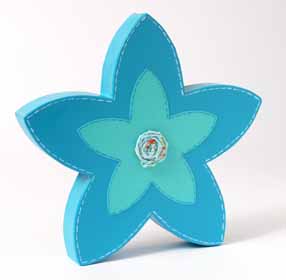 Paper Mache Blue Flower