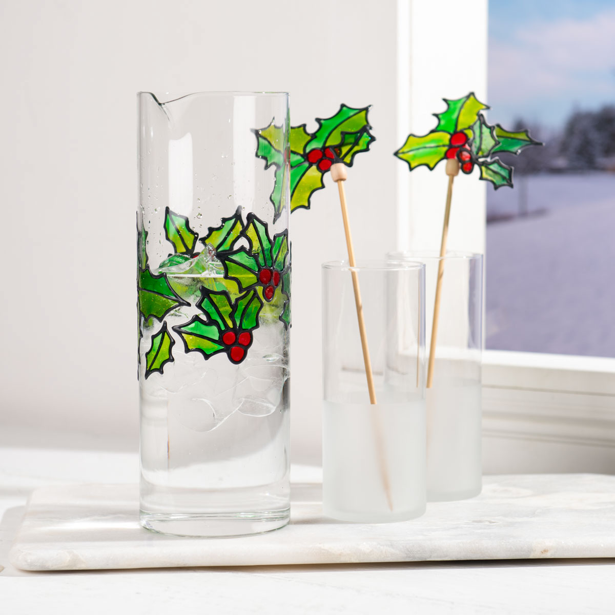 Christmas Holly Drink Set