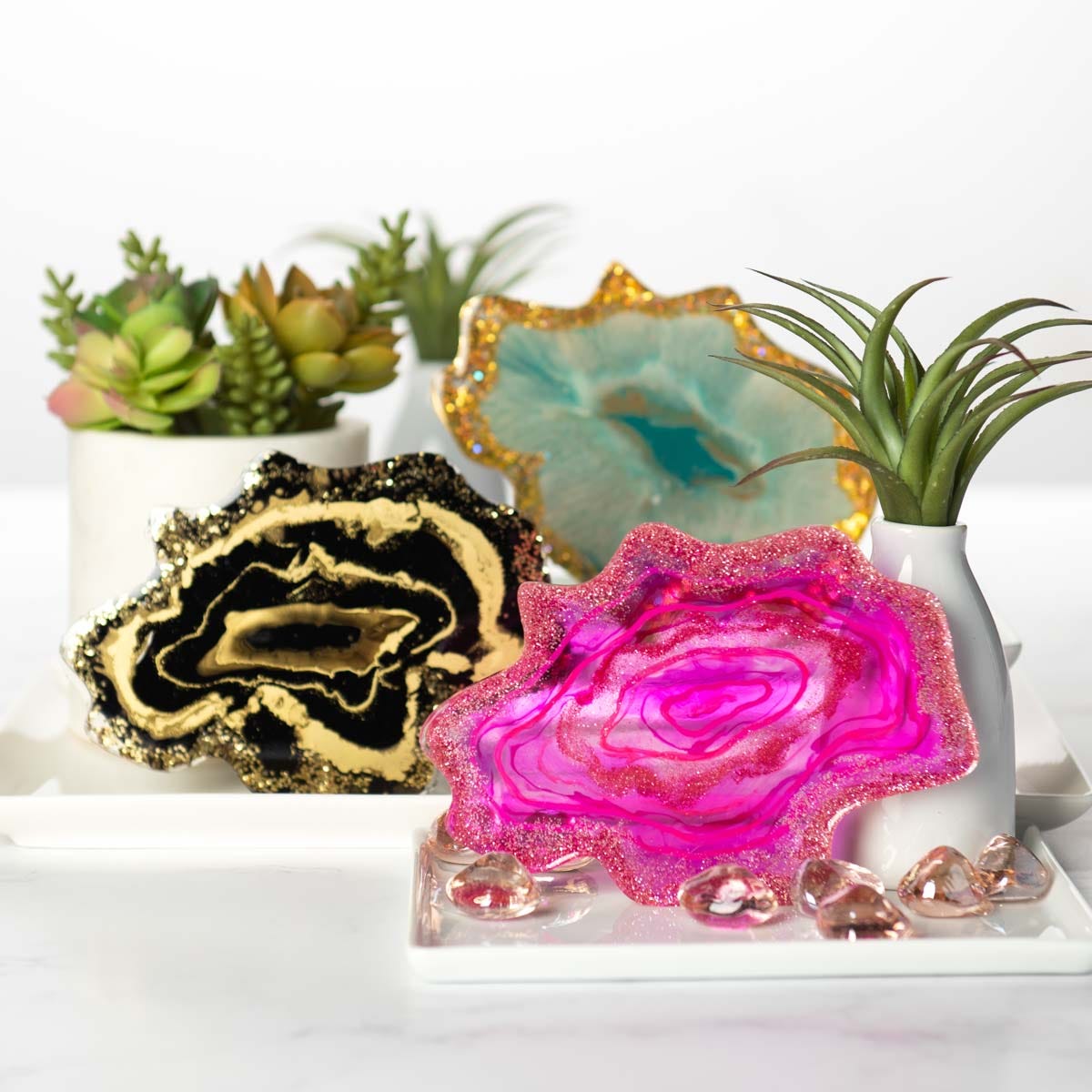 Geode Resin Coaster Set