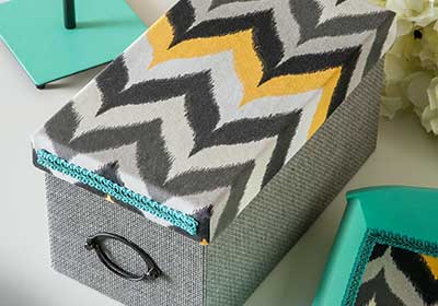 Fabric Covered Storage Boxes