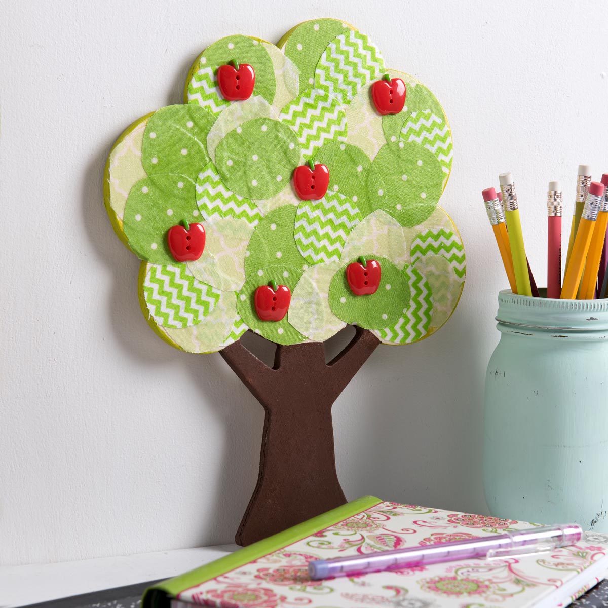 Kids Fabric Collage Apple Tree