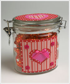 Decoupaged Valentine Jar