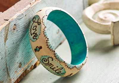 Creative Words Wood Bangle