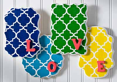 Love Quatrefoil Wall Hanging