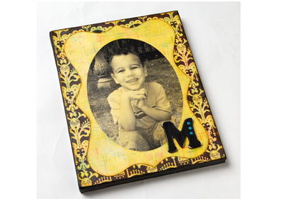 Monogrammed Antiqued Photo Canvas