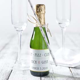 Custom Label Champagne Wedding Favors