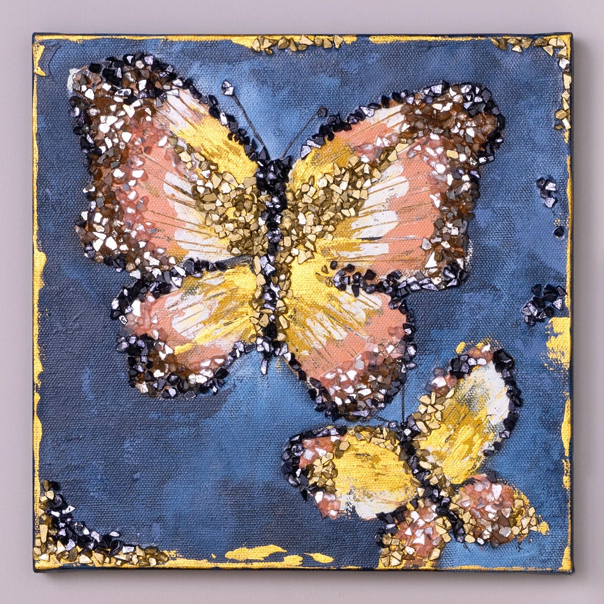 Butterfly Painting with Fragment Effects Glass Chips