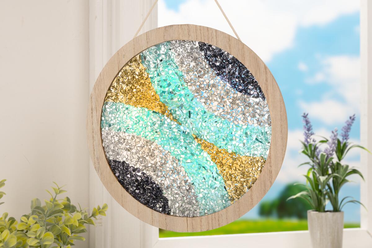 Gold Blue Silver Fragment Effects Window Hanging