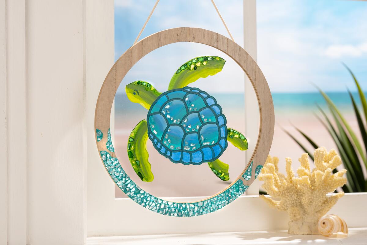 Turtle Glass Painting with Fragment Effects