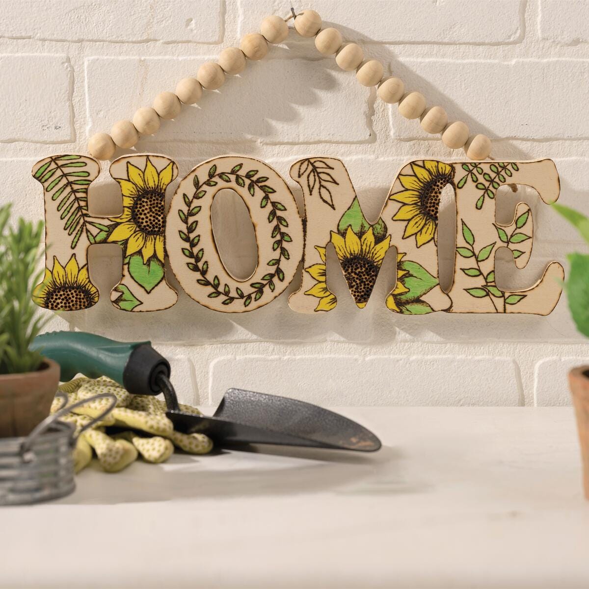 Woodburned HOME Sign