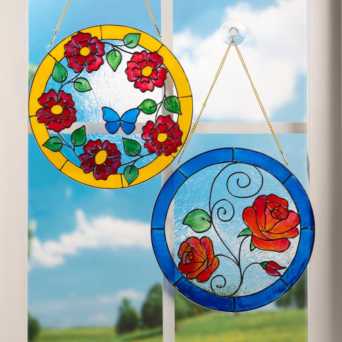 DIY Floral Suncatchers: Red Blossoms Edition