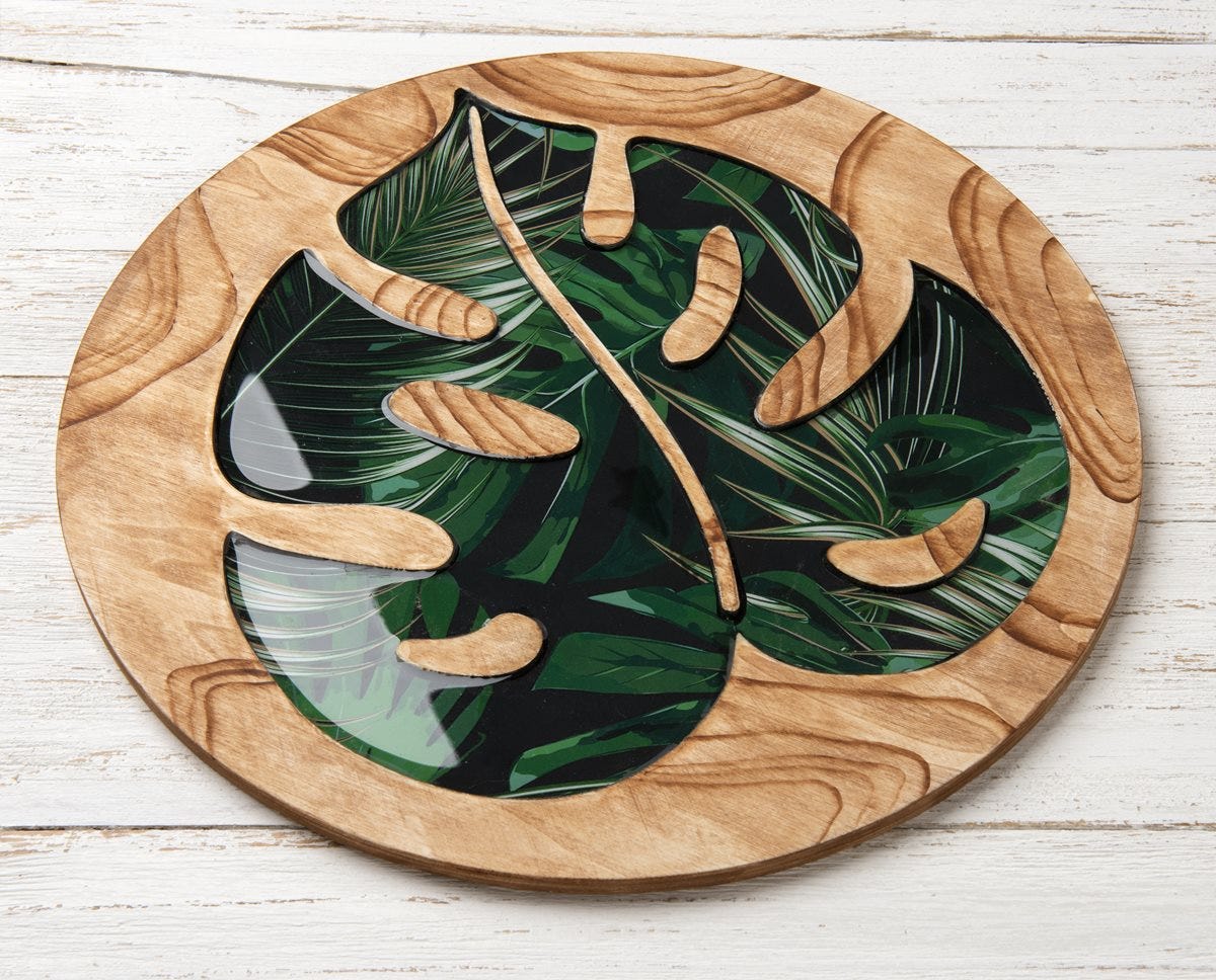 Mod Podge Resin Leaf Pouring Plaque