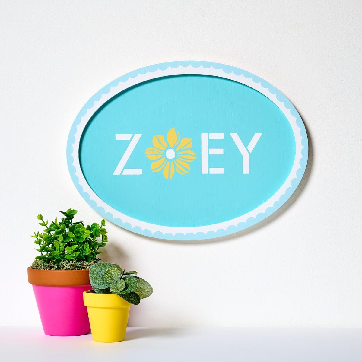 Martha Stewart Personalized Oval Plaque with Artistic Flair