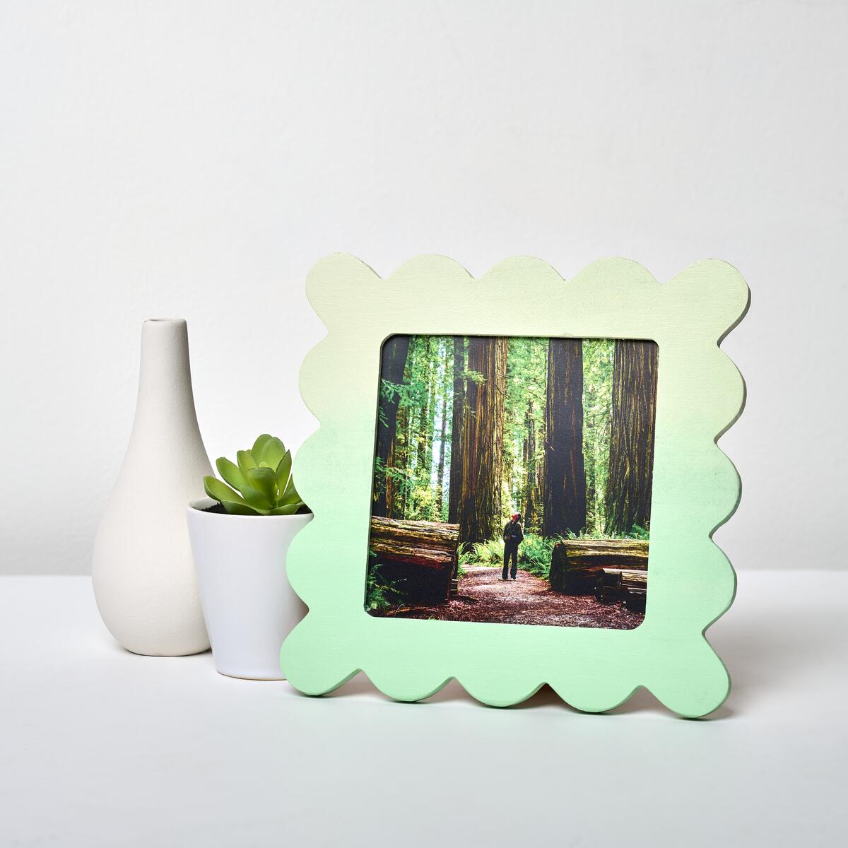 Martha Stewart Square Wavy Frame - Green Ombre