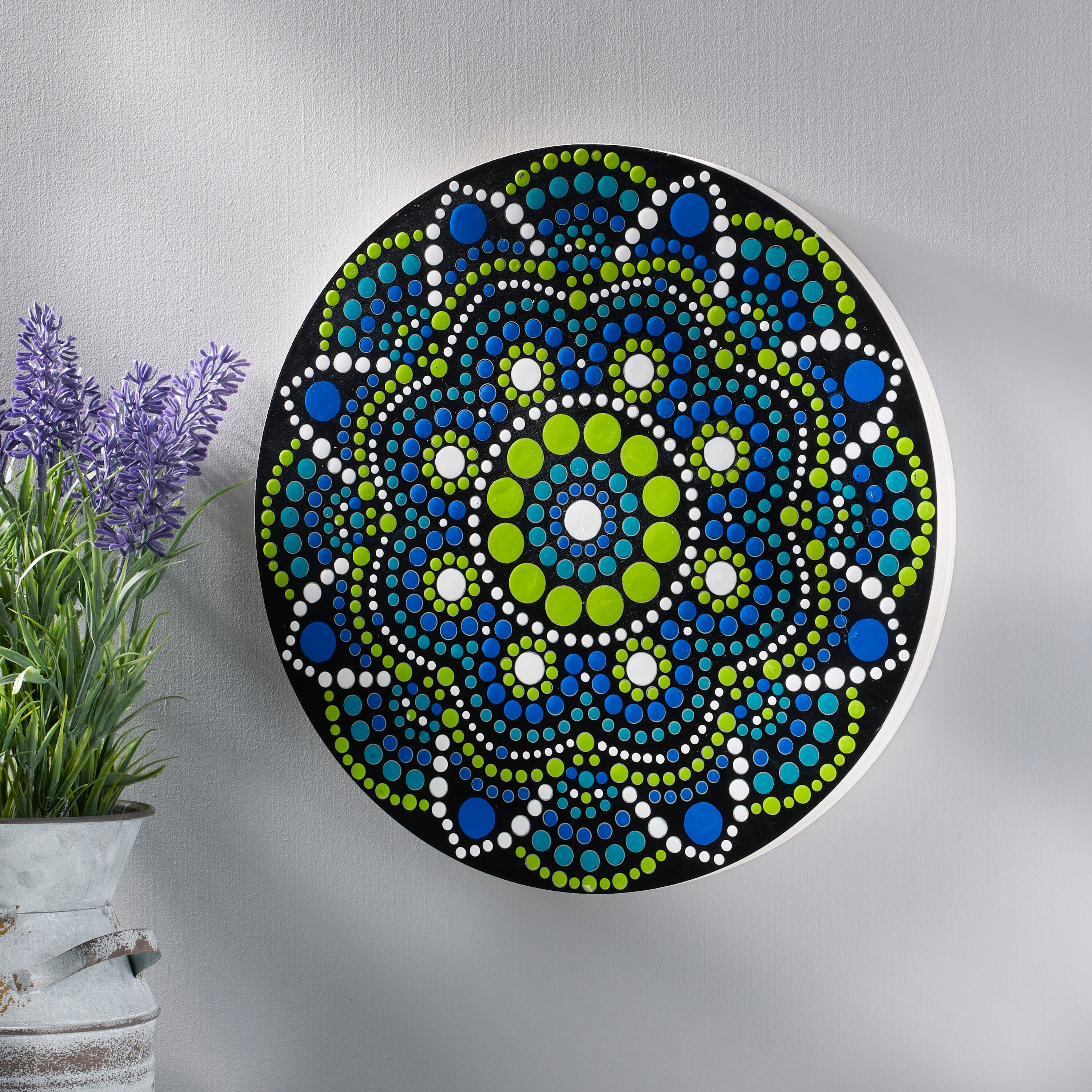 FolkArt Dots Blue and Green Mandala