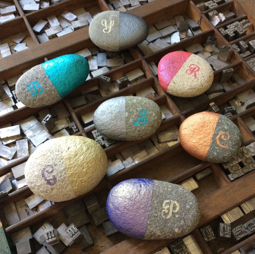 Painted Monogram Rocks