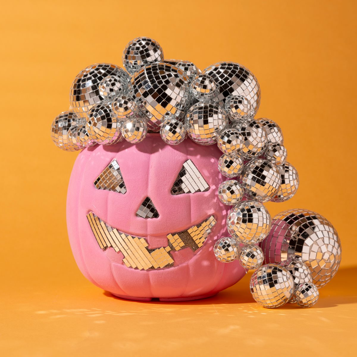 Pink Disco Ball Pumpkin