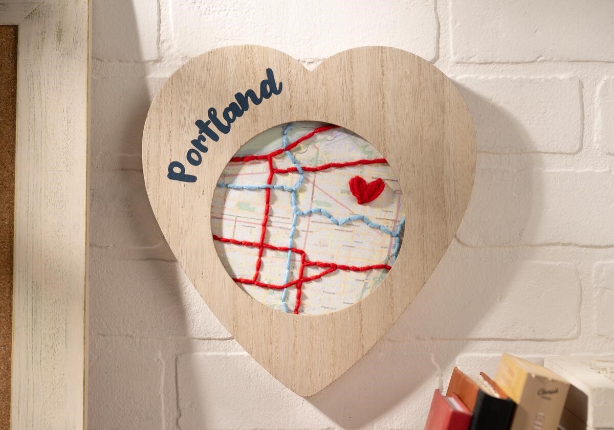 Embroidery Hoop Display Frame City Map