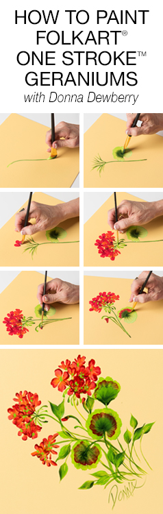 How to Paint One Stroke Geraniums with Donna Dewberry