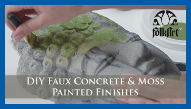 DIY Faux Concrete & Moss Painted Finishes from FolkArt