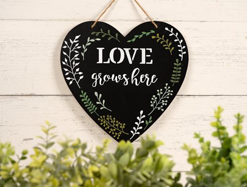 Love Grows Here Chalkboard Sign