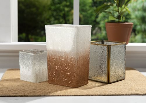 Modern Textured Glass Vase Set