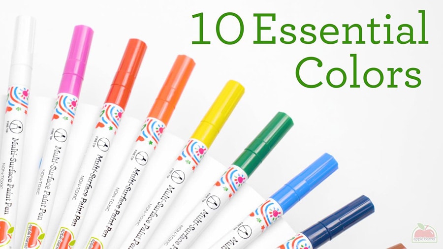 Apple Barrel ® Multi-Surface Paint Pen Sets - Basic Colors, 12 pc. - 6233
