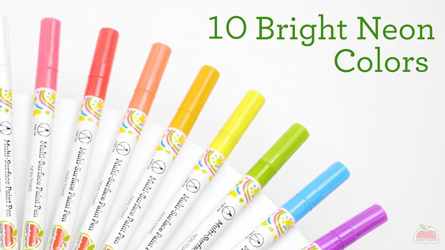 Apple Barrel ® Multi-Surface Paint Pen Sets - Neon Colors, 12 pc. - 6234