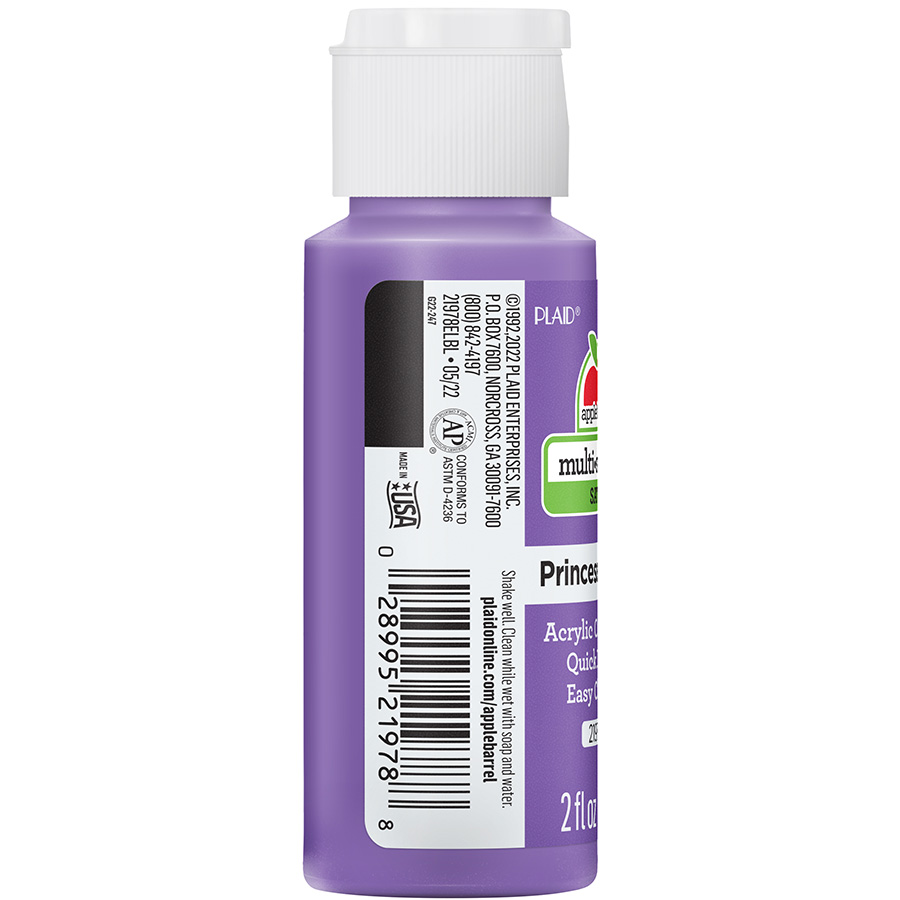 Apple Barrel ® Multi-Surface Satin Acrylic Paints - Princess Purple, 2 oz. - 21978E