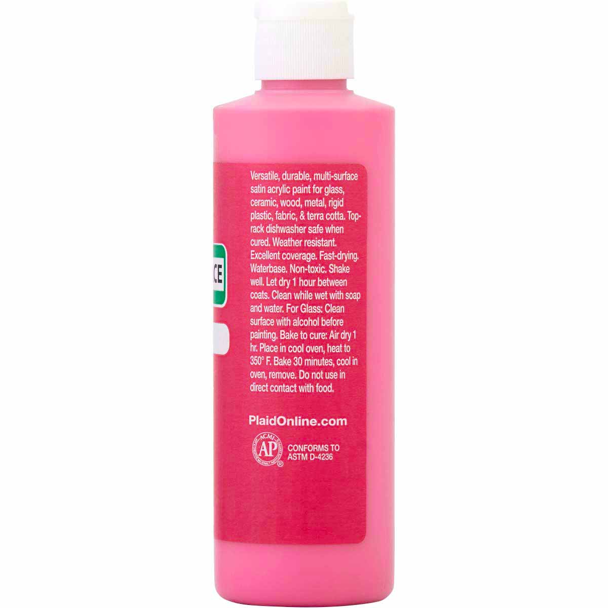 Apple Barrel ® Multi-Surface Satin Acrylic Paints - Paradise Pink, 8 oz. - 22463E