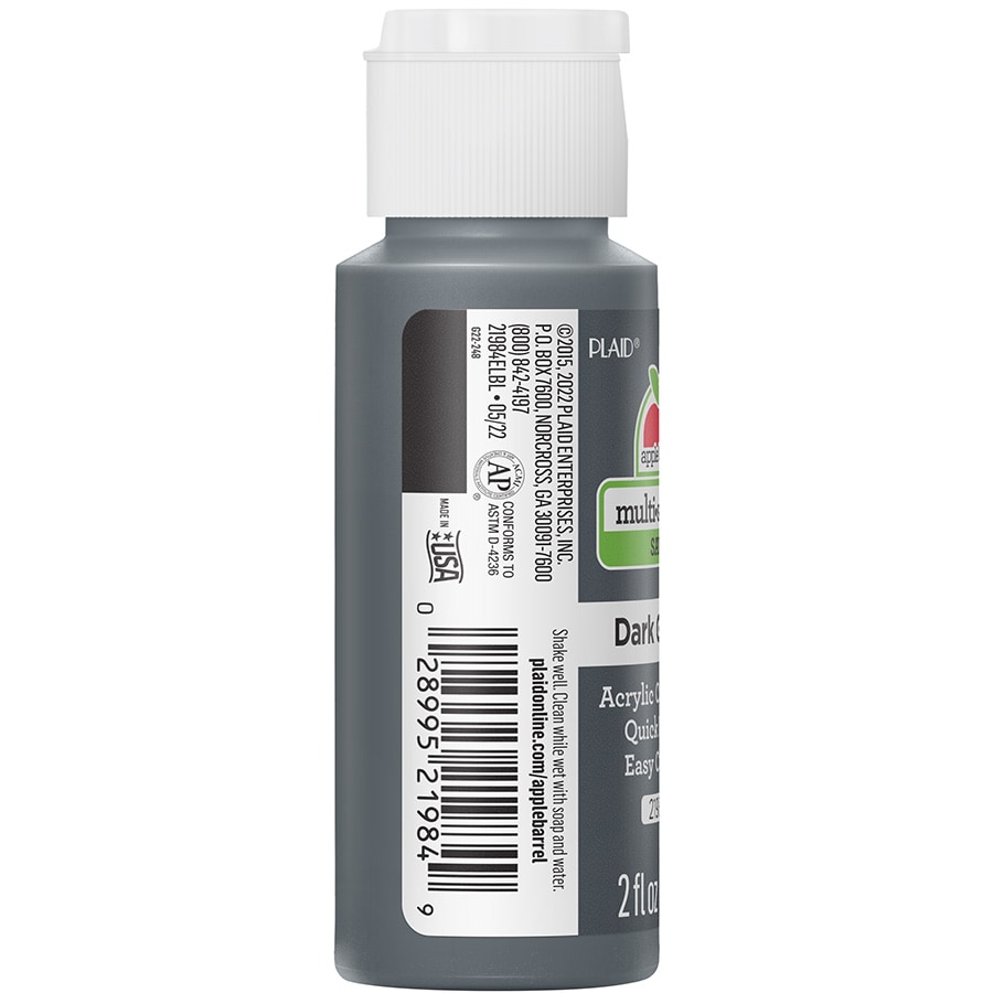 Apple Barrel ® Multi-Surface Satin Acrylic Paints - Dark Granite, 2 oz. - 21984E