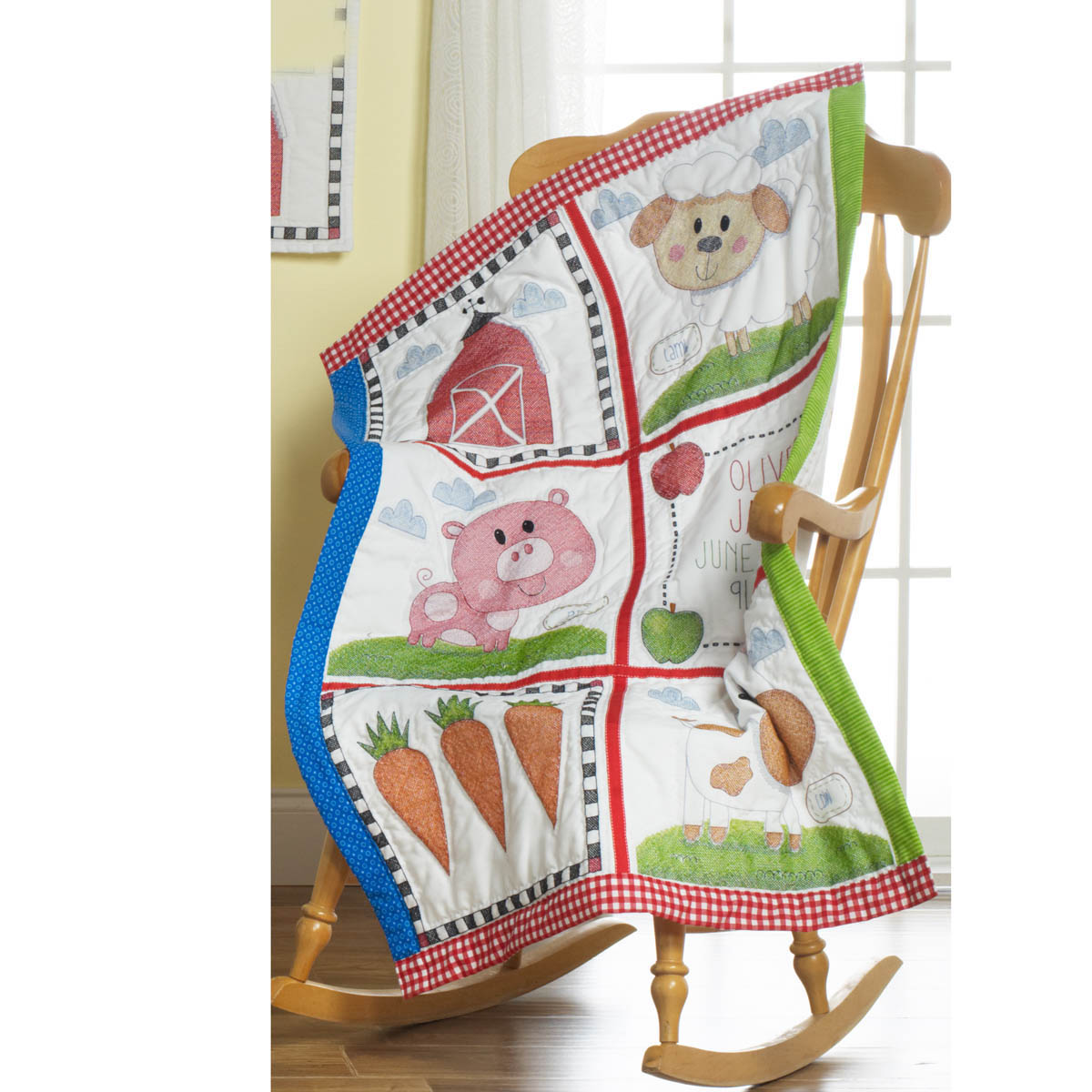 Bucilla ® Baby - Stamped Cross Stitch - Crib Ensembles - Farm Animals - Quilt Blocks - 47731