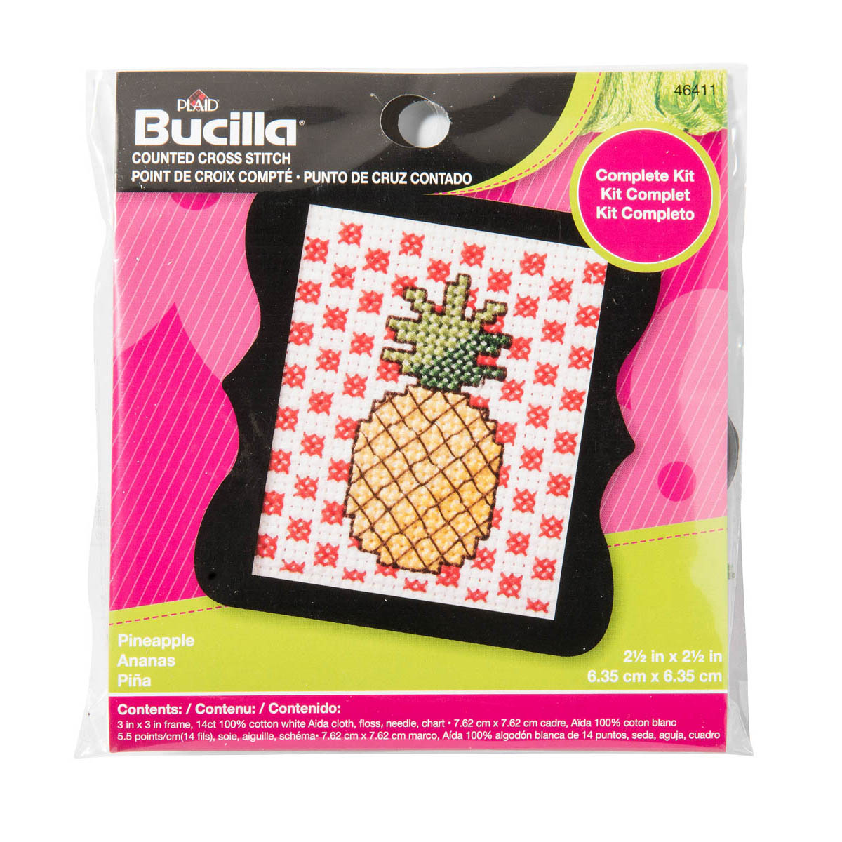 Bucilla ® Counted Cross Stitch - Beginner Stitchery - Mini - Pineapple - 46411