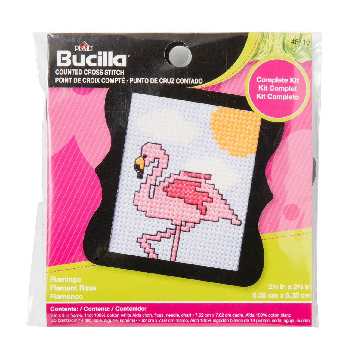 Bucilla ® Counted Cross Stitch - Beginner Stitchery - Mini - Flamingo - 46410