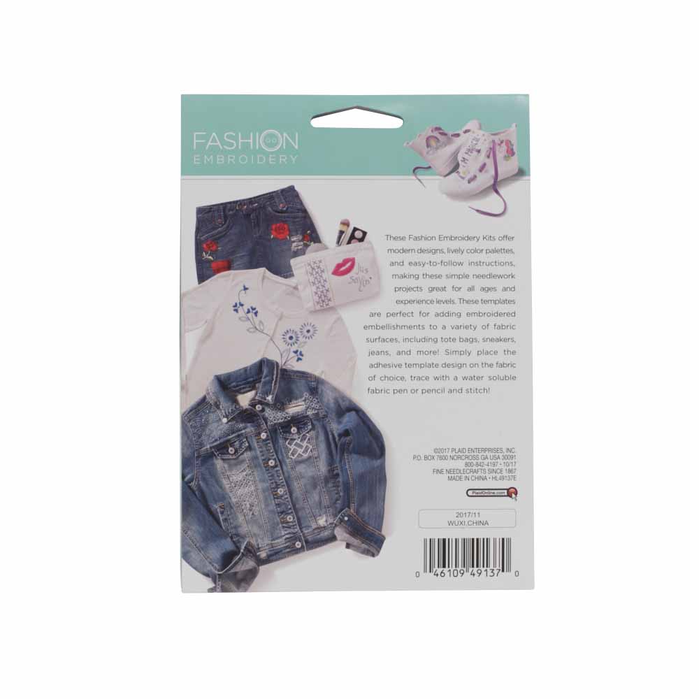 Bucilla ® Fashion Embroidery Kit - Shashiko Floral - 49137E