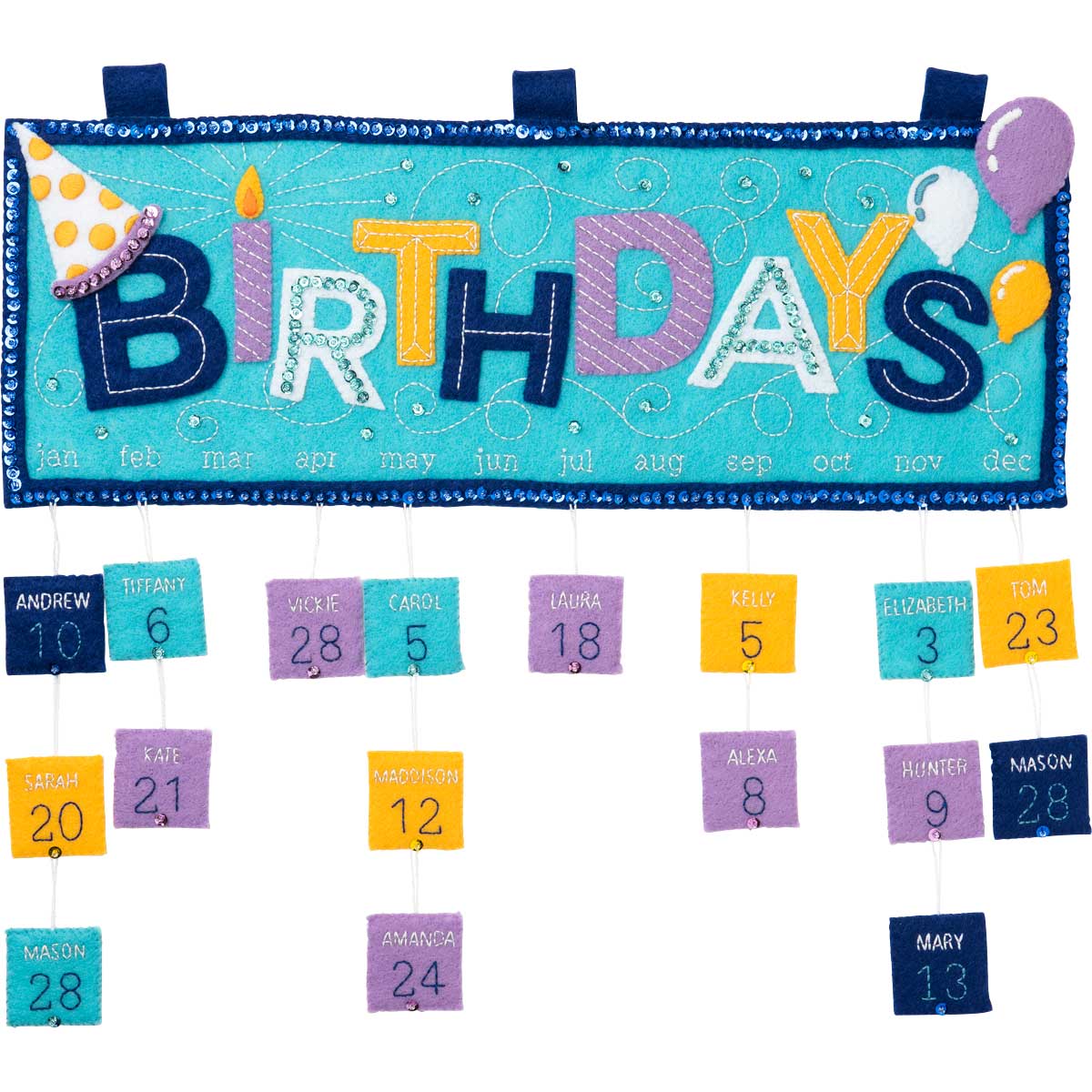 Bucilla ® Felt - Home Decor - Everyday Birthday Calendar Wall Hanging - 86963E
