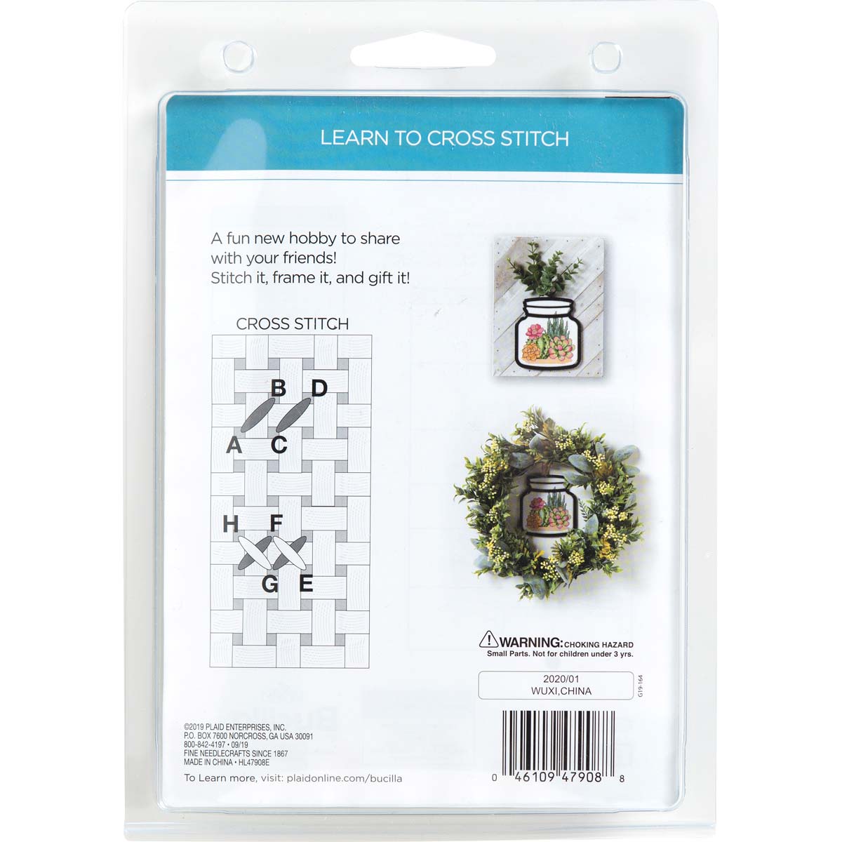 Bucilla ® My 1st Stitch™ - Counted Cross Stitch Kits - Terrarium Frame - Cactus - 47908E
