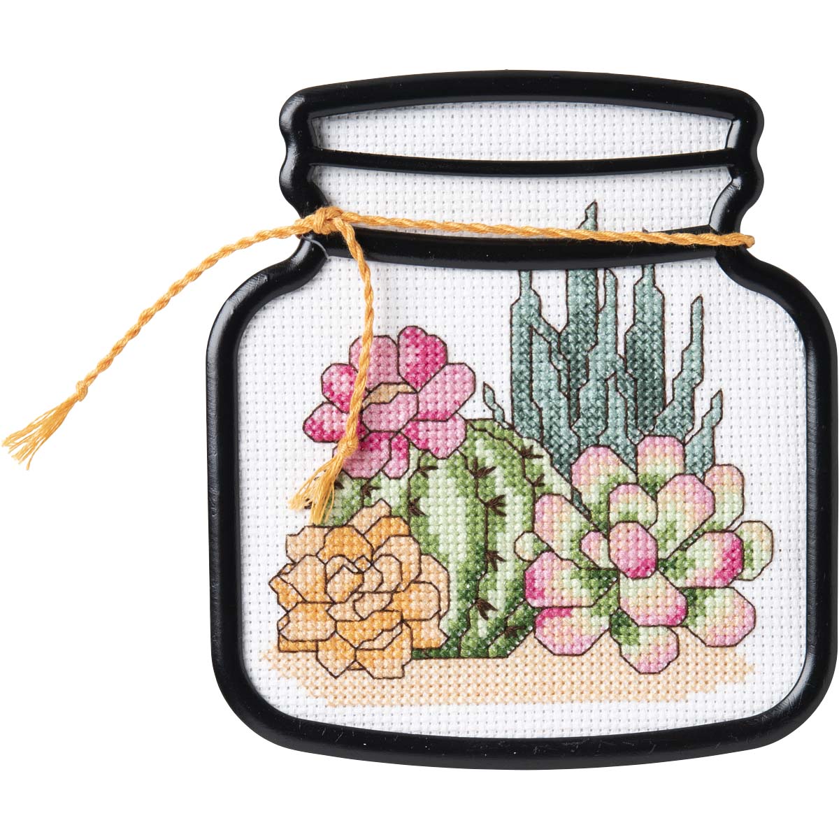 Bucilla ® My 1st Stitch™ - Counted Cross Stitch Kits - Terrarium Frame - Cactus - 47908E