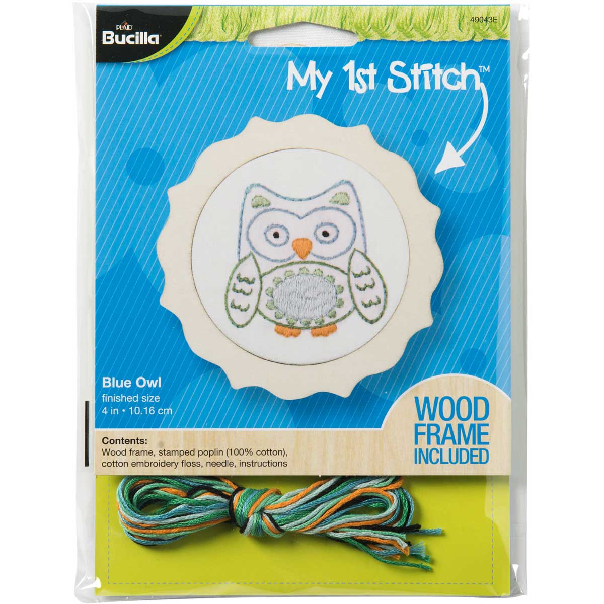 Bucilla ® My 1st Stitch™ - Stamped Embroidery Kits - Blue Owl - 49043E