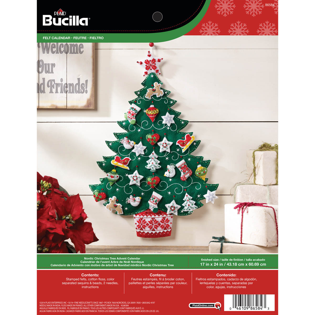 Bucilla ® Seasonal - Felt - Home Decor - Advent Calendar Kits - Nordic Tree - 86584