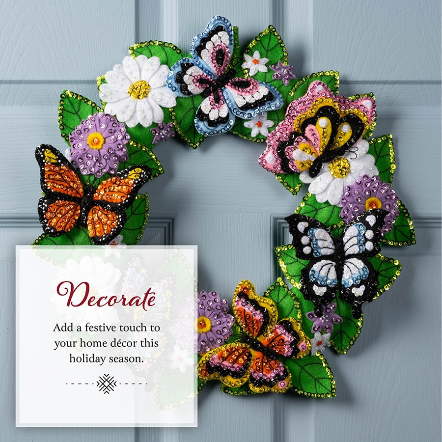 Bucilla ® Seasonal - Felt - Home Decor - Butterfly Bliss Wreath - 89636E