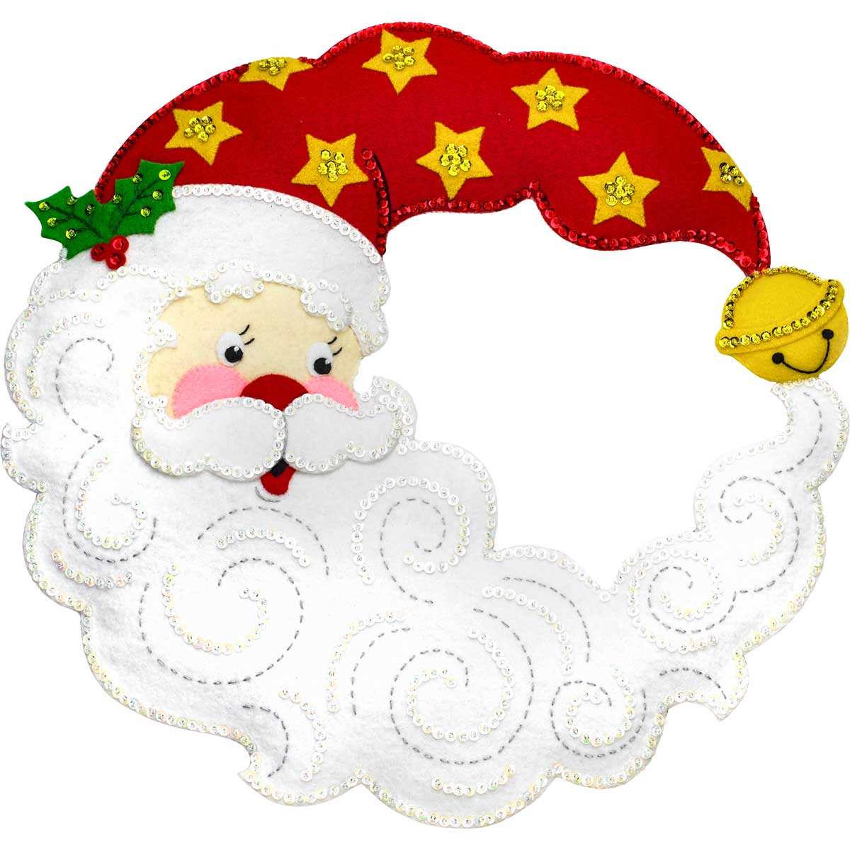Bucilla ® Seasonal - Felt - Home Decor - Crescent Moon Santa Wreath - 86945E