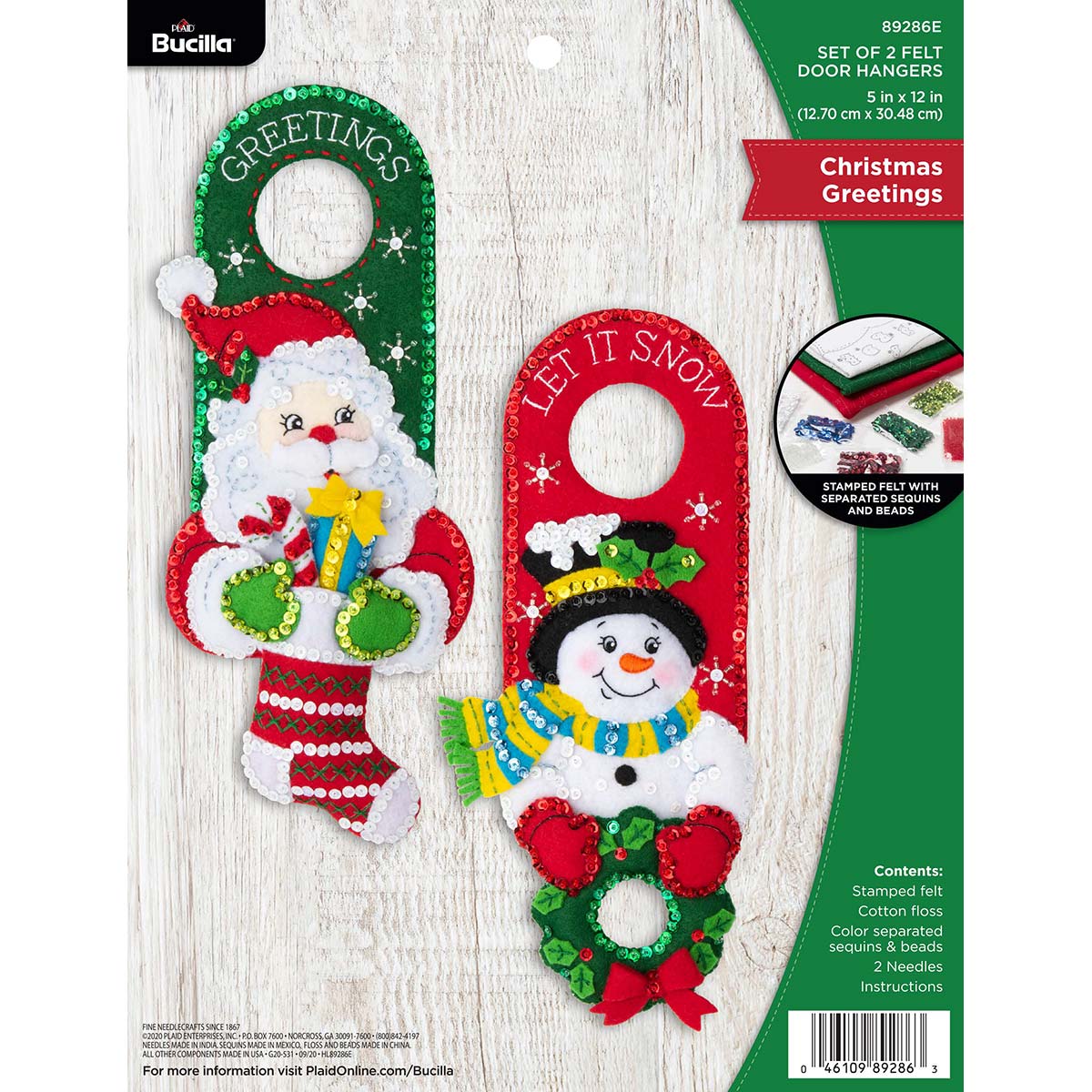 Bucilla ® Seasonal - Felt - Home Decor - Door Hangers - Christmas Greetings - 89286E