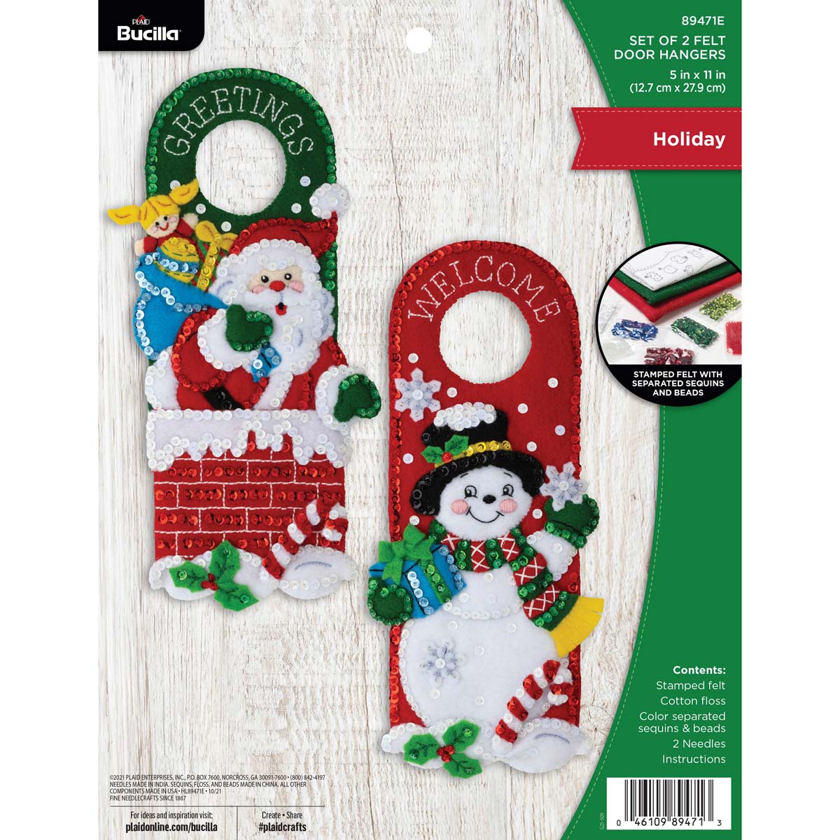 Bucilla ® Seasonal - Felt - Home Decor - Door Hangers - Holiday - 89471E