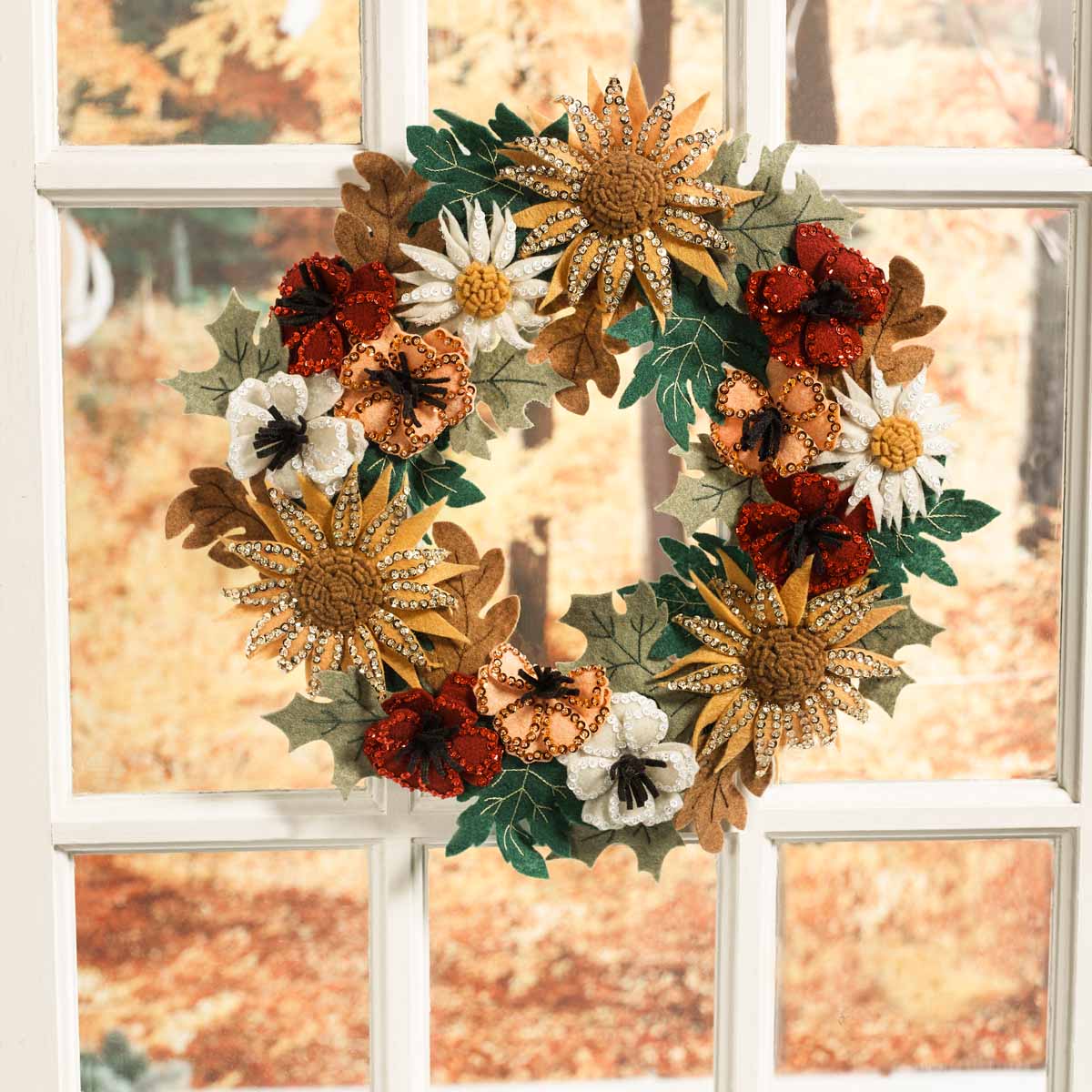 Bucilla ® Seasonal - Felt - Home Decor - Floral Fall Wreath - 89278E