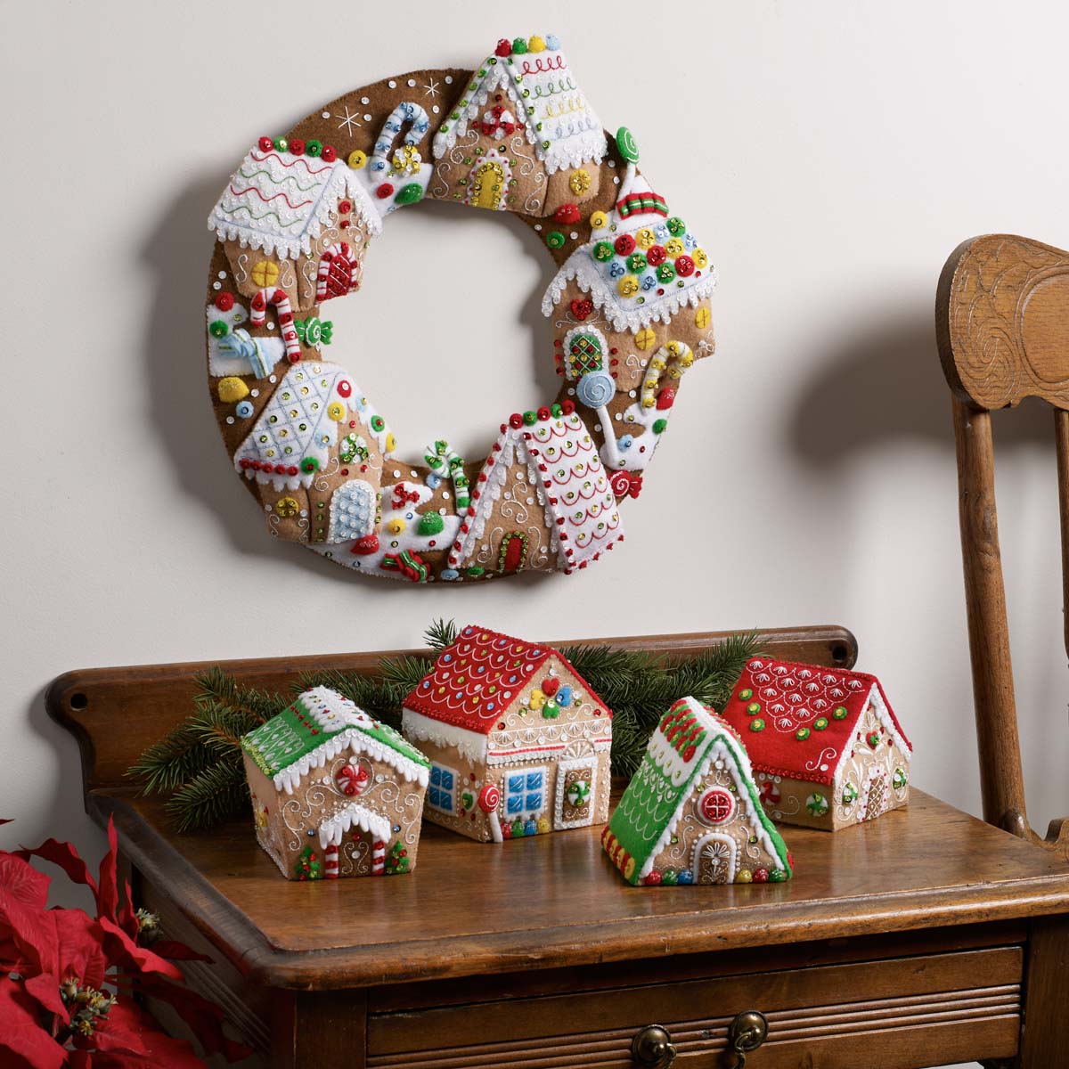 Bucilla ® Seasonal - Felt - Home Decor - Gingerbread Christmas Wreath - 89386E
