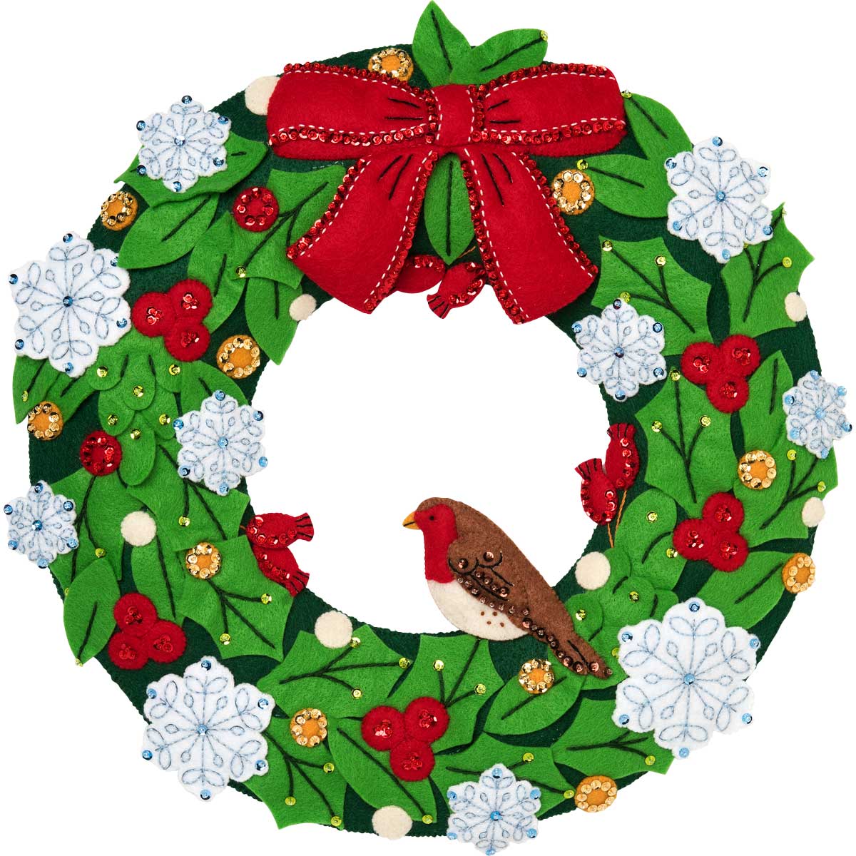 Bucilla ® Seasonal - Felt - Home Decor - Hallmark - ’Tis the Season Wreath - 86884