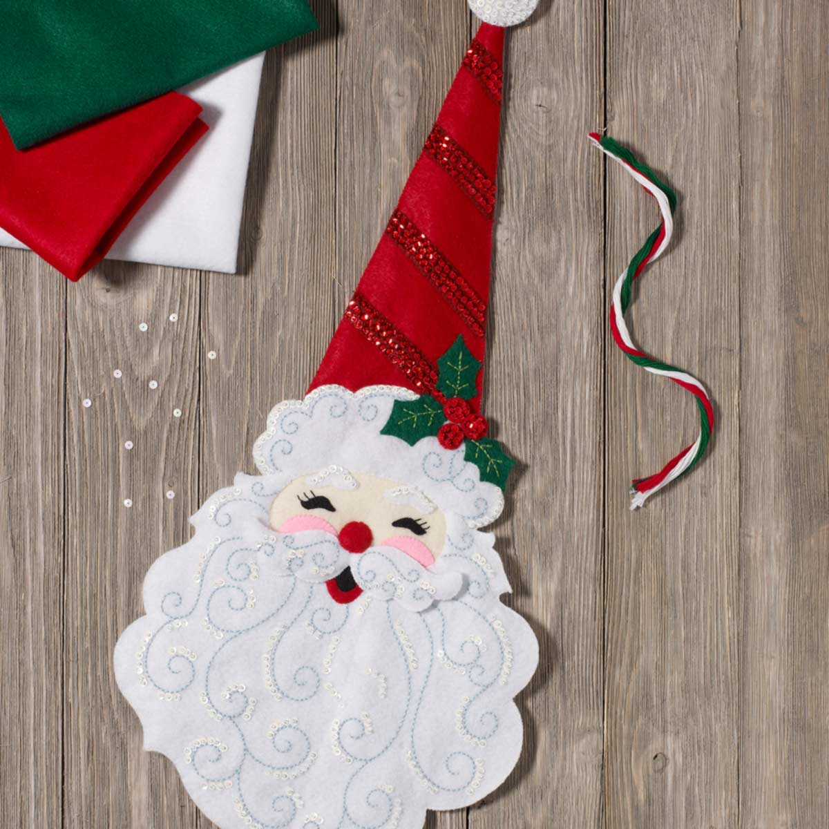 Bucilla ® Seasonal - Felt - Home Decor - Holly Jolly Santa Wall Hanging - 86834