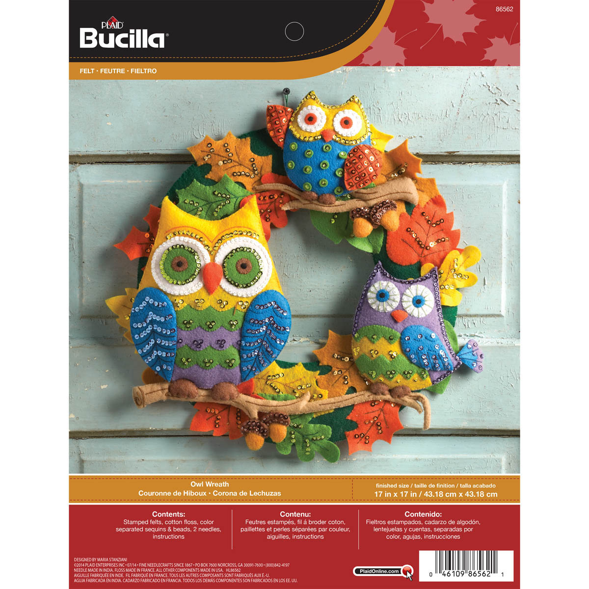 Bucilla ® Seasonal - Felt - Home Decor - Owl Wreath - 86562