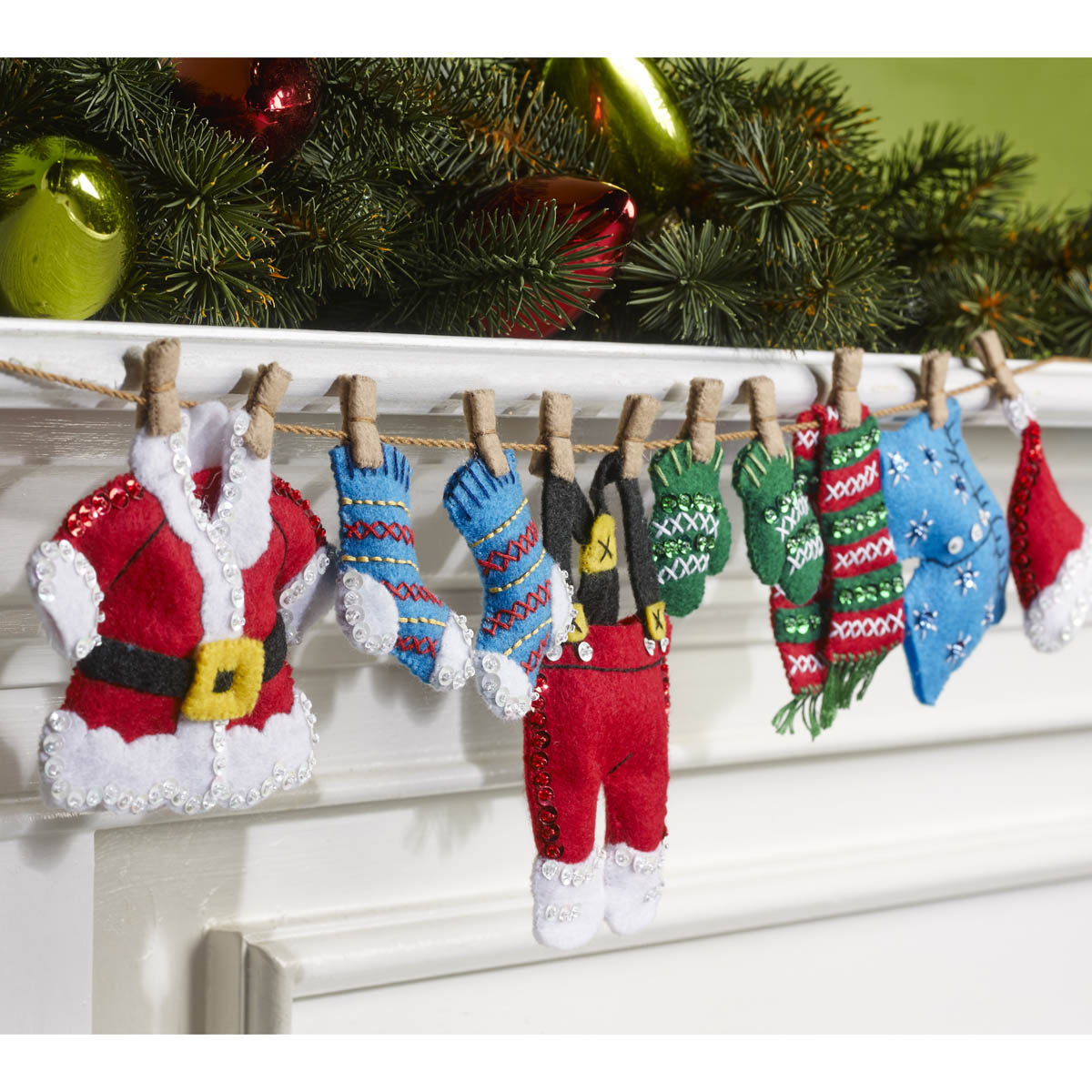 Bucilla ® Seasonal - Felt - Home Decor - Santa’s Laundry Garland - 86683